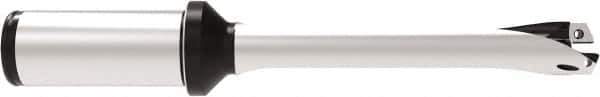 Allied Machine and Engineering - Series 18, 18 to 19.99mm Diam, 25mm Diam Straight Shank with Flange, Straight Flute Spade Drill - 60mm Max Depth, 152.8mm OAL, Standard Length, Through Coolant - Eagle Tool & Supply