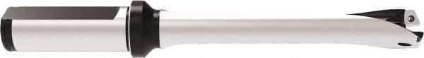 Allied Machine and Engineering - Series 17, 17 to 17.99mm Diam, 20mm Diam Straight Shank with Flange, Straight Flute Spade Drill - 54mm Max Depth, 136.9mm OAL, Standard Length, Through Coolant - Eagle Tool & Supply