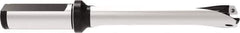 Allied Machine and Engineering - Series 17, 17 to 17.99mm Diam, 20mm Diam Straight Shank with Flange, Straight Flute Spade Drill - 54mm Max Depth, 136.9mm OAL, Standard Length, Through Coolant - Eagle Tool & Supply