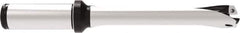 Allied Machine and Engineering - Series 17, 17 to 17.99mm Diam, 20mm Diam Straight Shank with Flange, Straight Flute Spade Drill - 54mm Max Depth, 136.9mm OAL, Standard Length, Through Coolant - Eagle Tool & Supply