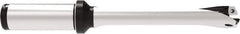 Allied Machine and Engineering - Series 16, 16 to 16.99mm Diam, 20mm Diam Straight Shank with Flange, Straight Flute Spade Drill - 51mm Max Depth, 134.2mm OAL, Standard Length, Through Coolant - Eagle Tool & Supply