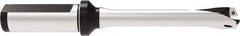 Allied Machine and Engineering - Series 15, 15 to 15.99mm Diam, 20mm Diam Straight Shank with Flange, Straight Flute Spade Drill - 80mm Max Depth, 159.5mm OAL, Standard Length, Through Coolant - Eagle Tool & Supply