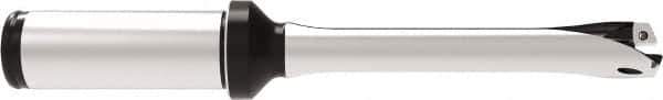Allied Machine and Engineering - Series 14, 14 to 14.99mm Diam, 20mm Diam Straight Shank with Flange, Straight Flute Spade Drill - 75mm Max Depth, 154.9mm OAL, Standard Length, Through Coolant - Eagle Tool & Supply