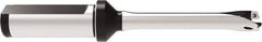 Allied Machine and Engineering - Series 12, 12 to 12.99mm Diam, 20mm Diam Straight Shank with Flange, Straight Flute Spade Drill - 64.9mm Max Depth, 144.7mm OAL, Standard Length, Through Coolant - Eagle Tool & Supply