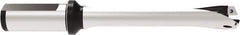 Allied Machine and Engineering - Series 22, 22 to 23.99mm Diam, 1" Diam Straight Shank with Flange, Straight Flute Spade Drill - 2-77/93" Max Depth, 6.5417" OAL, Standard Length, Through Coolant - Eagle Tool & Supply