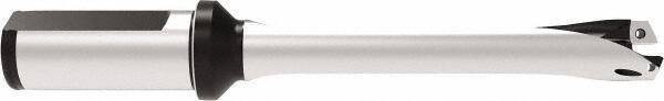 Allied Machine and Engineering - Series 20, 20 to 21.99mm Diam, 25mm Diam Straight Shank with Flange, Straight Flute Spade Drill - 110mm Max Depth, 202.9mm OAL, Standard Length, Through Coolant - Eagle Tool & Supply