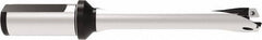 Allied Machine and Engineering - Series 20, 20 to 21.99mm Diam, 25mm Diam Straight Shank with Flange, Straight Flute Spade Drill - 110mm Max Depth, 202.9mm OAL, Standard Length, Through Coolant - Eagle Tool & Supply