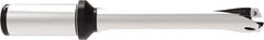 Allied Machine and Engineering - Series 20, 20 to 21.99mm Diam, 25mm Diam Straight Shank with Flange, Straight Flute Spade Drill - 66mm Max Depth, 158.9mm OAL, Standard Length, Through Coolant - Eagle Tool & Supply