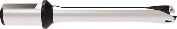 Allied Machine and Engineering - Series 32, 32 to 35mm Diam, 1-1/2" Diam Straight Shank with Flange, Straight Flute Spade Drill - 4-9/64" Max Depth, 9-1/32" OAL, Standard Length, Through Coolant - Eagle Tool & Supply