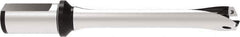 Allied Machine and Engineering - Series 26, 26 to 28.99mm Diam, 32mm Diam Straight Shank with Flange, Straight Flute Spade Drill - 145mm Max Depth, 249.4mm OAL, Standard Length, Through Coolant - Eagle Tool & Supply