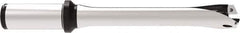 Allied Machine and Engineering - Series 24, 24 to 25.99mm Diam, 25mm Diam Straight Shank with Flange, Straight Flute Spade Drill - 129.9mm Max Depth, 224.7mm OAL, Standard Length, Through Coolant - Eagle Tool & Supply