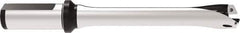 Allied Machine and Engineering - Series 24, 24 to 25.99mm Diam, 1" Diam Straight Shank with Flange, Straight Flute Spade Drill - 5-1/8" Max Depth, 8.9231" OAL, Standard Length, Through Coolant - Eagle Tool & Supply