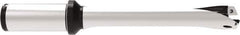 Allied Machine and Engineering - Series 22, 22 to 23.99mm Diam, 25mm Diam Straight Shank with Flange, Straight Flute Spade Drill - 72mm Max Depth, 164.3mm OAL, Standard Length, Through Coolant - Eagle Tool & Supply