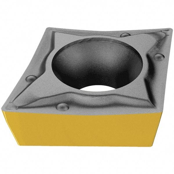 Iscar - CCMT2-0 PF Grade IC830 Carbide Turning Insert - TiAlN/AlTiN/TiN Finish, 80° Diamond, 6.35mm Inscr Circle, 2.38mm Thick, 0.2mm Corner Radius - Eagle Tool & Supply