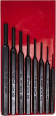 Mayhew - 8 Piece, 1/16 to 5/16", Pro Pin Punch Kit - Round Shank, Steel, Comes in Pouch - Eagle Tool & Supply