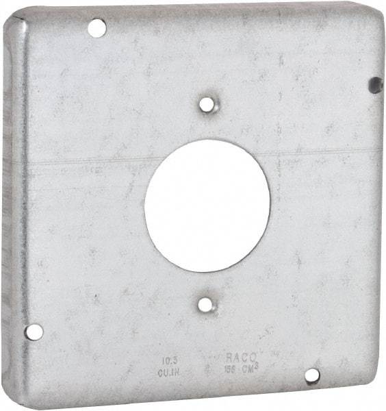 Hubbell-Raco - Electrical Outlet Box Steel Cover - Includes Mounting Hardware - Eagle Tool & Supply