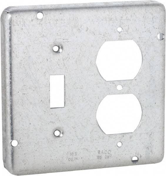 Hubbell-Raco - Electrical Outlet Box Steel Cover - Includes Mounting Hardware - Eagle Tool & Supply