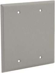 Hubbell-Raco - 2 Outlet, Powder Coat Finish, Rectangle Weather Resistant Box Cover - 1/8" Long x 4-1/2" Wide x 4-1/2" High, Wet Location, Aluminum, UL Listed - Eagle Tool & Supply