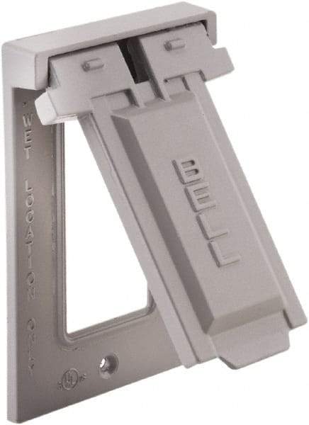 Hubbell-Raco - 1 Outlet, Powder Coat Finish, Rectangle Weather Resistant Box Cover - 0.797" Long x 2-13/16" Wide x 4-9/16" High, Wet Location, Aluminum, UL Listed - Eagle Tool & Supply