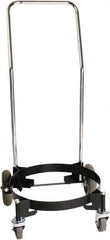 Guardair - 130 Lb Load Capacity, 30 Gal Drum Dolly - 22.13" Wide x 35-22/25" High, 4 Steel Wheels - Eagle Tool & Supply