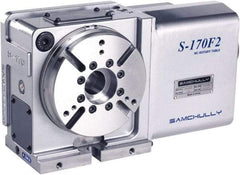 Samchully - 1 Spindle, 124mm Horizontal & Vertical Rotary Table - 120 kg (264 Lb) Max Horiz Load, 120mm Centerline Height, 30mm Through Hole - Eagle Tool & Supply