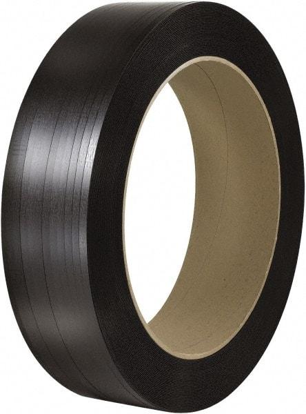 Made in USA - 4,500' Long x 1/2" Wide, Coil Case Polyester Hand Strapping - 500 Lb Capacity, 0.015" Thick - Eagle Tool & Supply