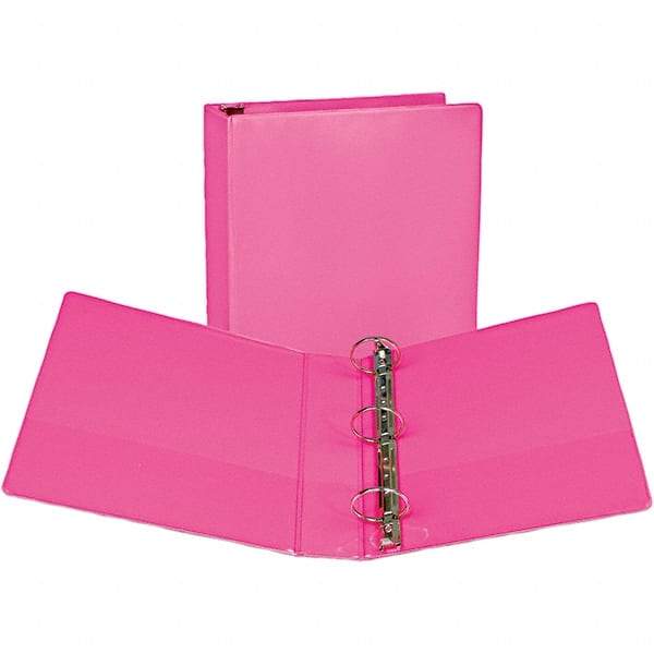Samsill - 400 Sheet Capacity, 8-1/2 x 11", View Ring Binder - Vinyl Covered Chipboard, Berry - Eagle Tool & Supply