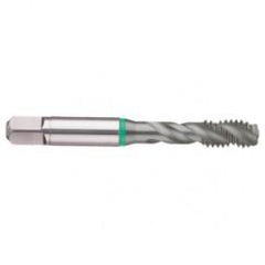 M12x1.75 6H 3-Flute Cobalt Green Ring Semi-Bottoming 40 degree Spiral Flute Tap-TiCN - Eagle Tool & Supply