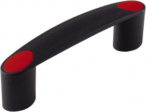 Electro Hardware - 5.2" Between Centers M6 Hole, Polyamide External Pull Handle - 1.14" Handle Width, 1.60" Handle Height, 6.42" OAL, Plastic Finish - Eagle Tool & Supply