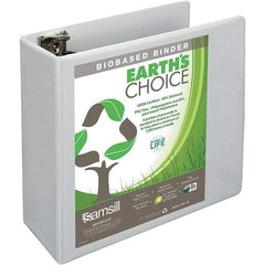 Samsill - 700 Sheet Capacity, 8-1/2 x 11", View Ring Binder - Polypropylene, White - Eagle Tool & Supply