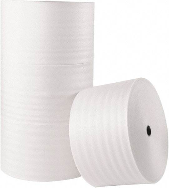 Made in USA - 350' Long x 12" Wide x 1/8" Thick, Polyethylene Foam - White - Eagle Tool & Supply