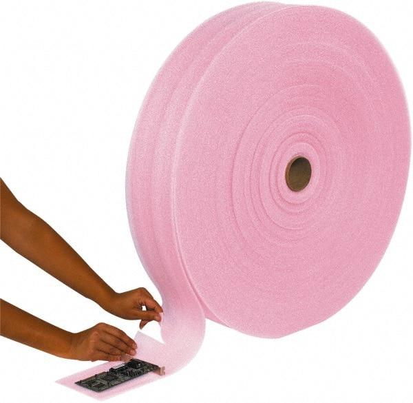 Made in USA - 6,600" Long x 24" Wide, Antistatic Foam Roll - Pink, Standard Grade - Eagle Tool & Supply