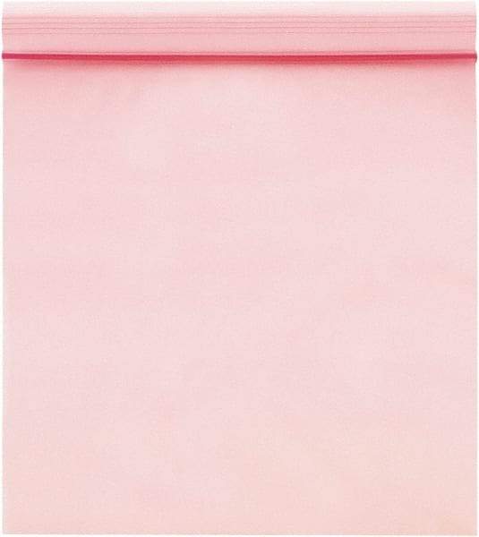 Value Collection - 8" Long x 5" Wide, 4 mil Thick, Self Seal Antistatic Poly Bag - Pink, Heavy-Duty Grade - Eagle Tool & Supply