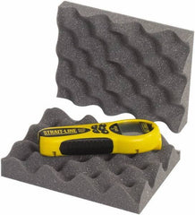 Made in USA - 6" Wide x 2" Thick, Convoluted Foam - Charcoal - Eagle Tool & Supply