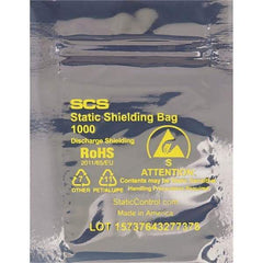 Made in USA - 20" Long x 15" Wide, 3.1 mil Thick, Self Seal Static Shield Bag - Transparent, Metal-In, Standard Grade - Eagle Tool & Supply