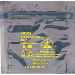 Made in USA - 6" Long x 6" Wide, 3.1 mil Thick, Self Seal Static Shield Bag - Transparent, Metal-In, Standard Grade - Eagle Tool & Supply