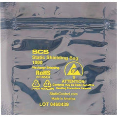 Made in USA - 5" Long x 5" Wide, 3.1 mil Thick, Self Seal Static Shield Bag - Transparent, Metal-In, Standard Grade - Eagle Tool & Supply