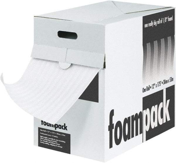 Made in USA - 175' Long x 24" Wide x 1/8" Thick, Polyethylene Foam - White - Eagle Tool & Supply