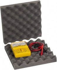 Made in USA - 10" Wide x 2" Thick, Convoluted Foam - Charcoal - Eagle Tool & Supply