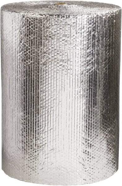 Made in USA - 125' Long x 24" Wide x 3/16" Thick, Bubble Roll - Silver - Eagle Tool & Supply