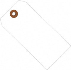 Made in USA - 4-3/4" High x 2-3/8" Long, Safety & Facility Blank Tag - White Vinyl - Eagle Tool & Supply