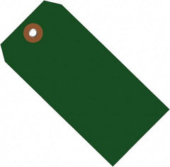 Made in USA - 6-1/4" High x 3-1/8" Long, Safety & Facility Blank Tag - Green Vinyl - Eagle Tool & Supply