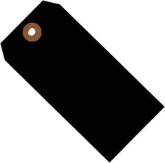 Made in USA - 6-1/4" High x 3-1/8" Long, Safety & Facility Blank Tag - Black Vinyl - Eagle Tool & Supply
