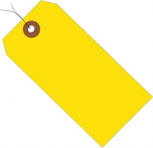 Made in USA - 6-1/4" High x 3-1/8" Long, Safety & Facility Blank Tag - Yellow Vinyl - Eagle Tool & Supply