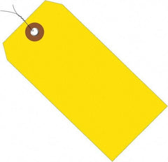Made in USA - 6-1/4" High x 3-1/8" Long, Safety & Facility Blank Tag - Yellow Vinyl - Eagle Tool & Supply