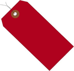 Made in USA - 4-3/4" High x 2-3/8" Long, Safety & Facility Blank Tag - Red Vinyl - Eagle Tool & Supply