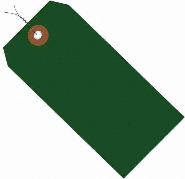 Made in USA - 6-1/4" High x 3-1/8" Long, Safety & Facility Blank Tag - Green Vinyl - Eagle Tool & Supply