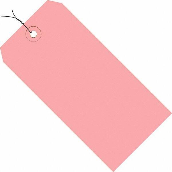 Made in USA - 5-1/4" High x 2-5/8" Long, Safety & Facility Blank Tag - Pink Cardstock - Eagle Tool & Supply