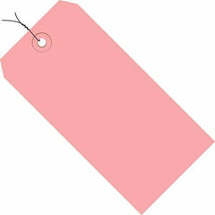 Made in USA - 5-1/4" High x 2-5/8" Long, Safety & Facility Blank Tag - Pink Cardstock - Eagle Tool & Supply