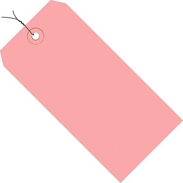 Made in USA - 3-3/4" High x 1-7/8" Long, Safety & Facility Blank Tag - Pink Cardstock - Eagle Tool & Supply